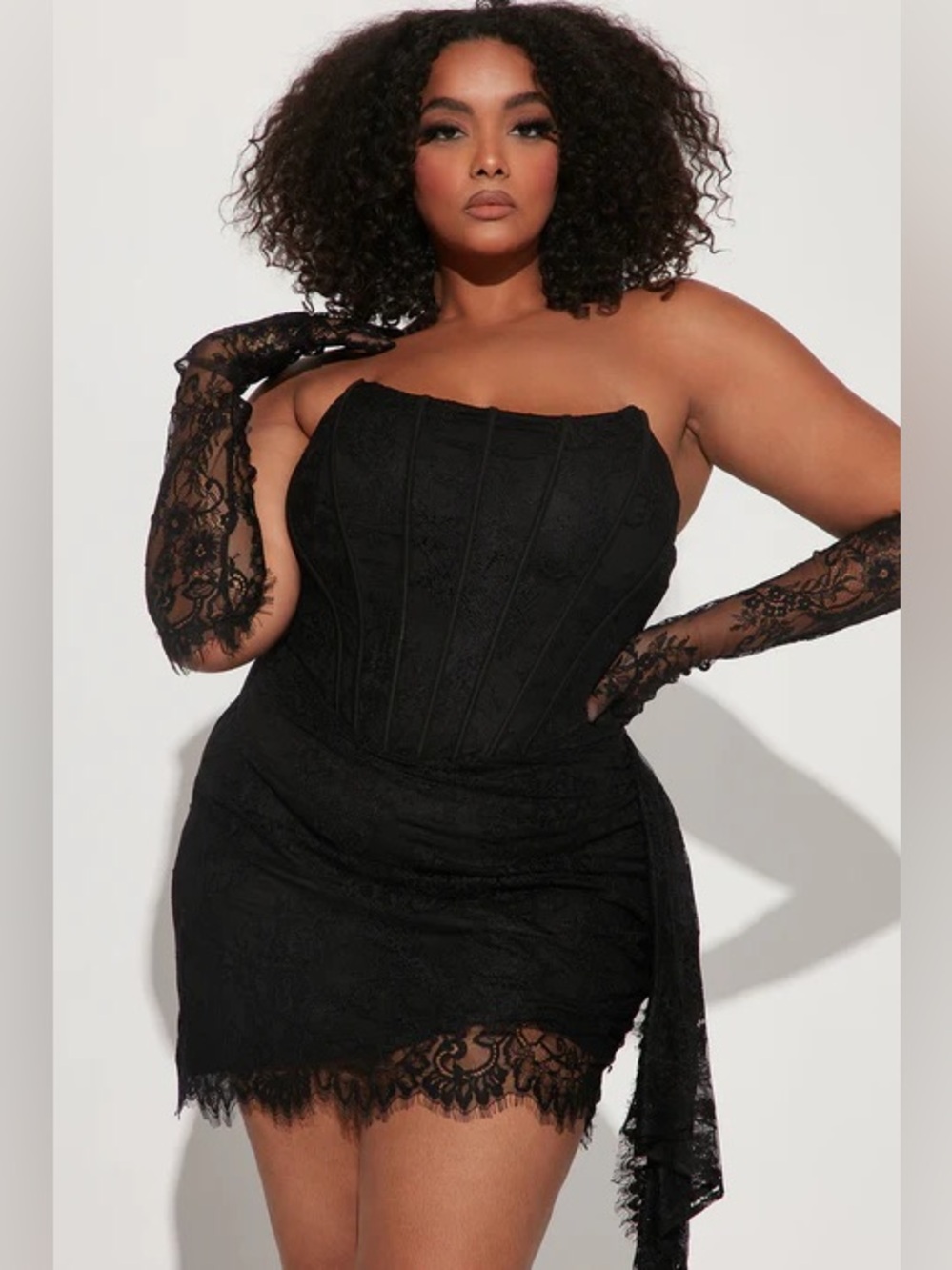 Fashion Nova Black Corset Mini Dress Set